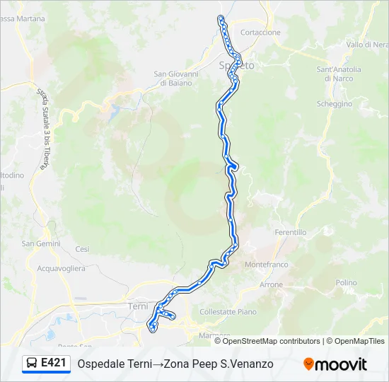 E421 Bus Line Map