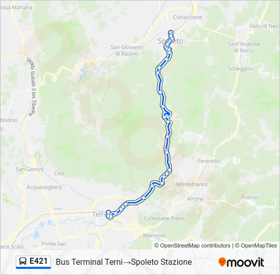 Percorso linea bus E421