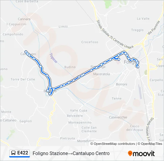 Percorso linea bus E422