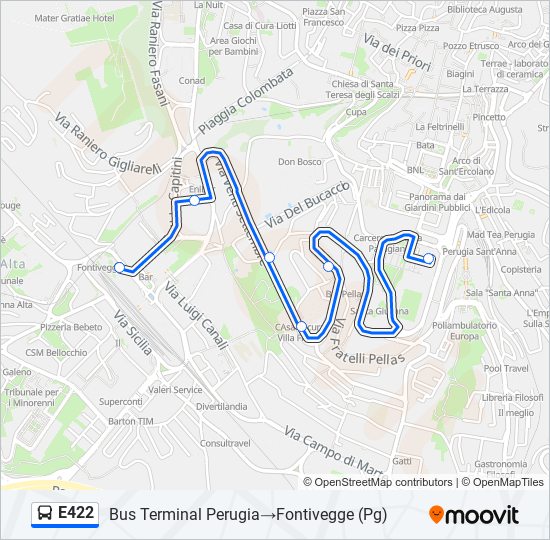 E422 bus Line Map