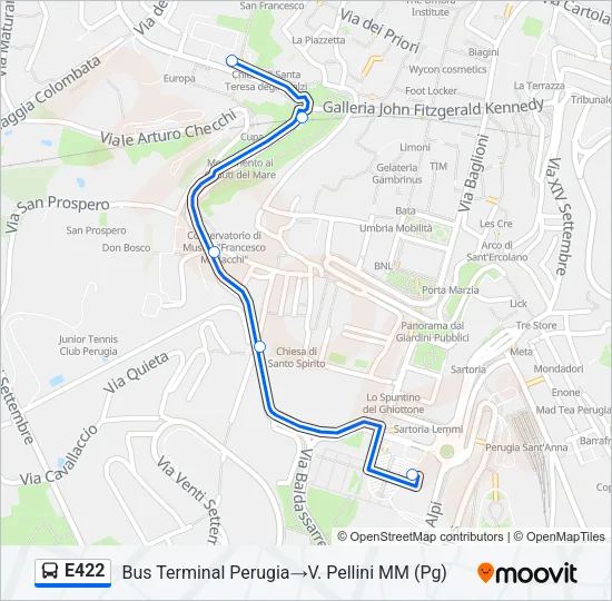 E422 Bus Line Map