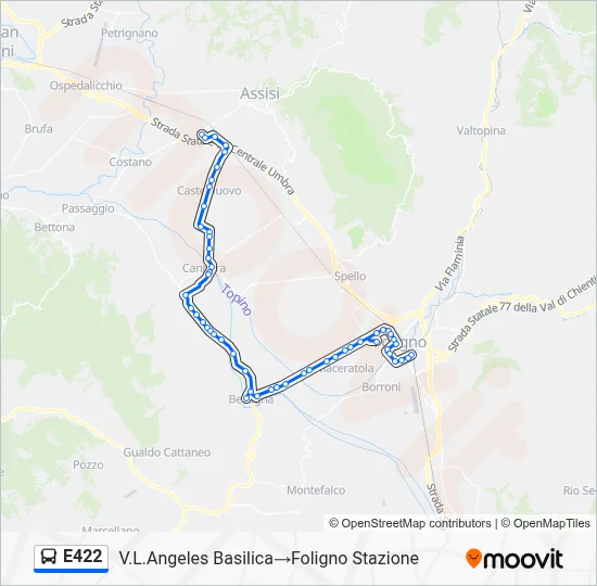 Percorso linea bus E422