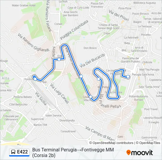 E422 Bus Line Map