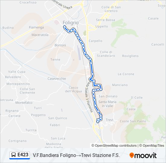 E423 bus Line Map