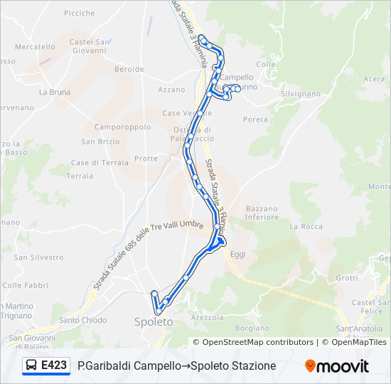 E423 bus Line Map