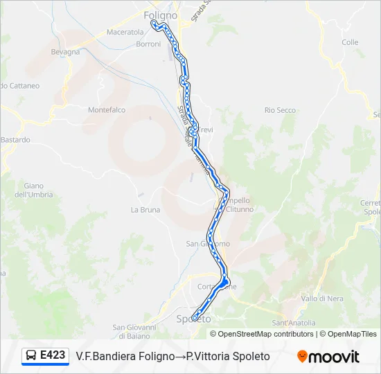 Percorso linea bus E423