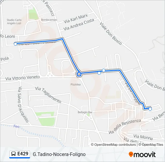 E429 Bus Line Map