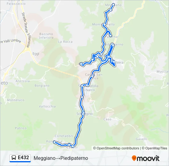 E432 Bus Line Map