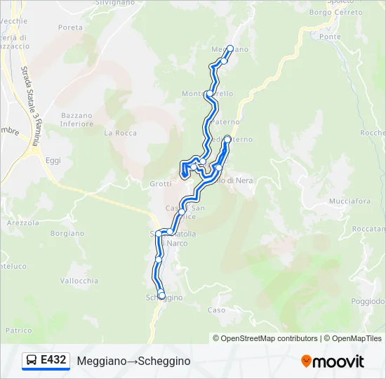 E432 Bus Line Map