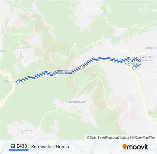 E433 Bus Line Map