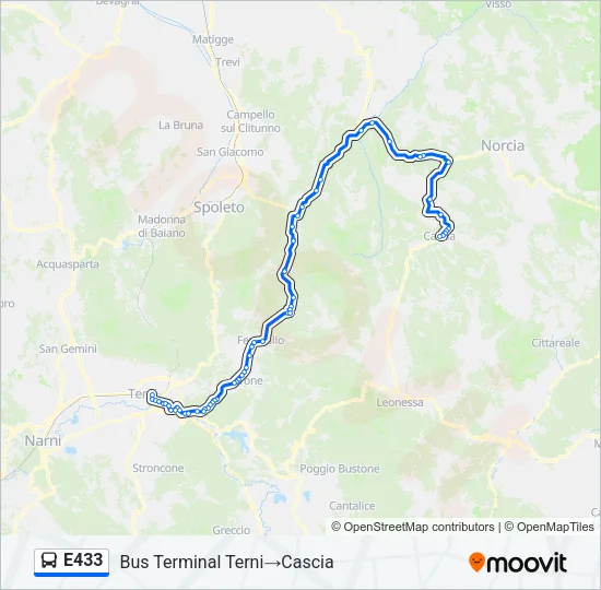 E433 Bus Line Map