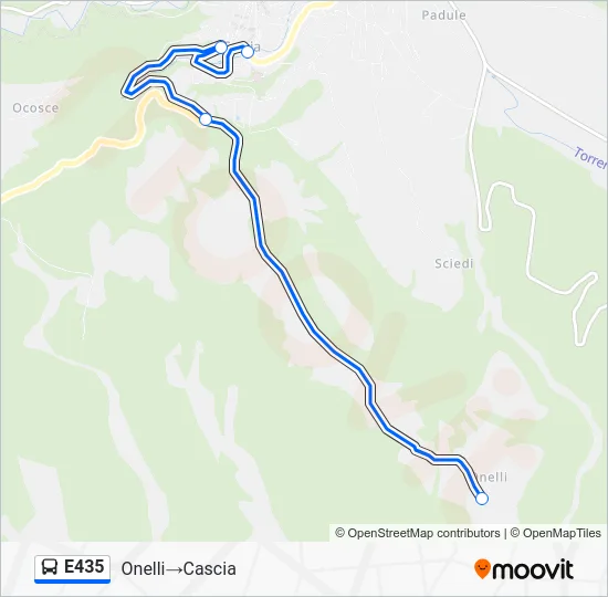Percorso linea bus E435