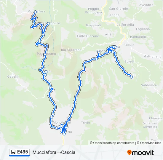 E435 Bus Line Map