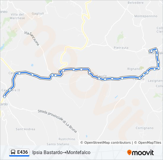 E436 bus Line Map