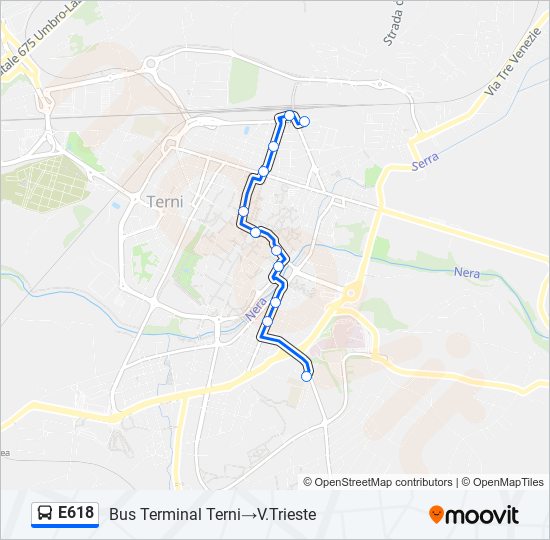 E618 bus Line Map