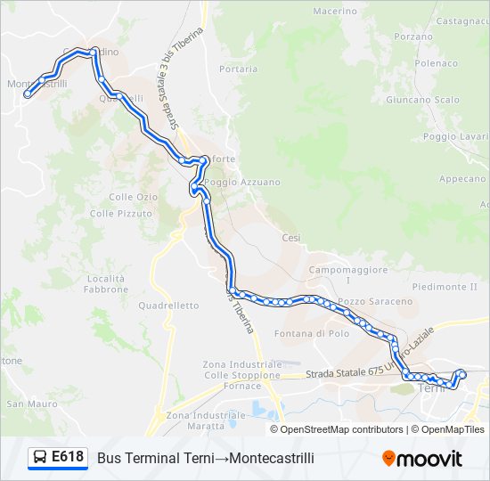 E618 bus Line Map