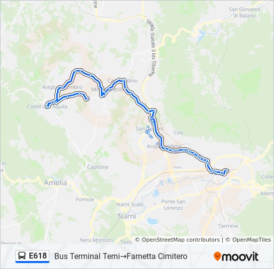 E618 bus Line Map