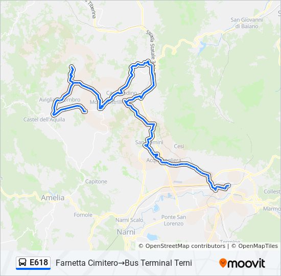 E618 bus Line Map