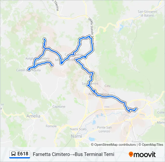 E618 Bus Line Map