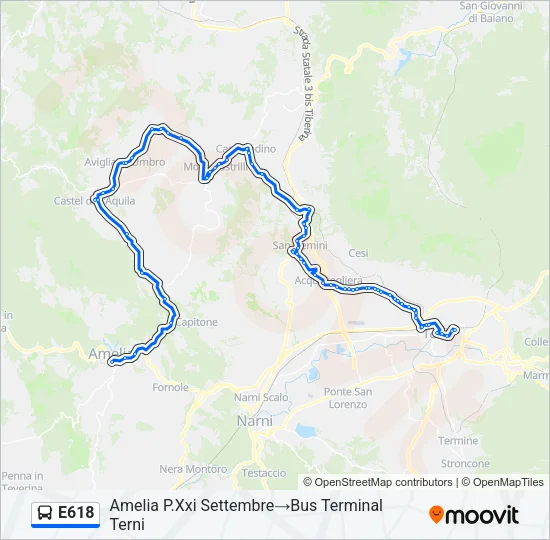 E618 Bus Line Map