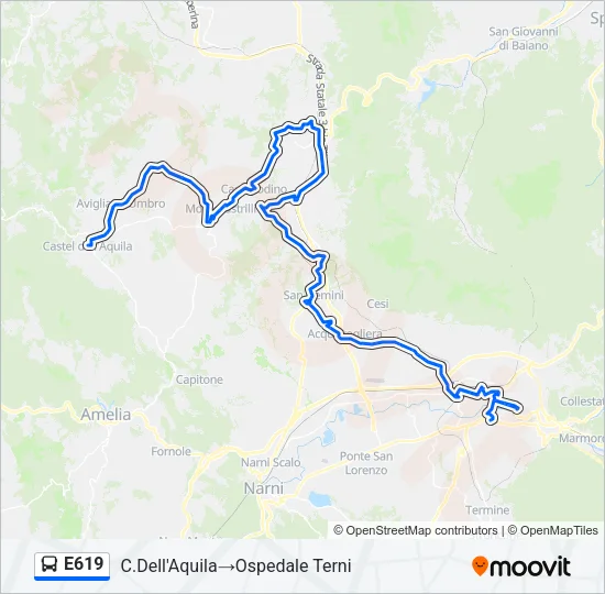 E619 Bus Line Map