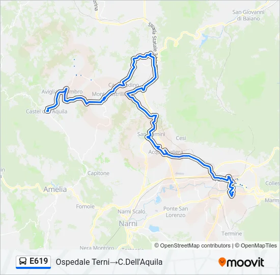 E619 Bus Line Map