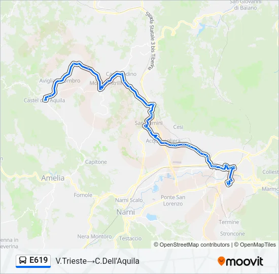 E619 Bus Line Map