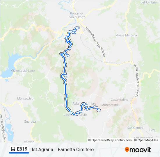 E619 Bus Line Map