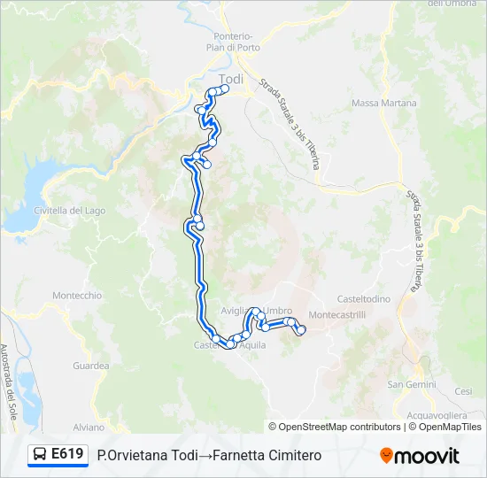 E619 Bus Line Map