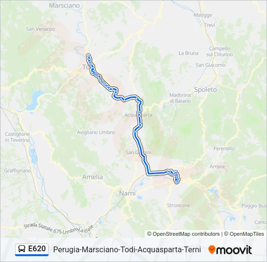 E620 Bus Line Map