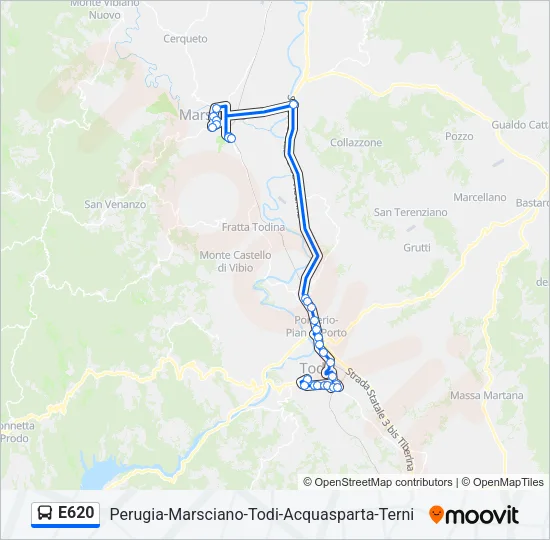 E620 Bus Line Map