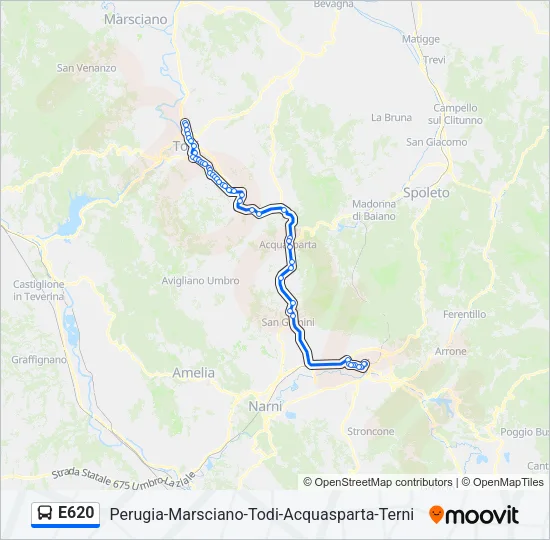 E620 Bus Line Map