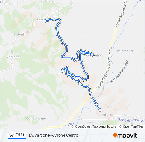 E621 bus Line Map