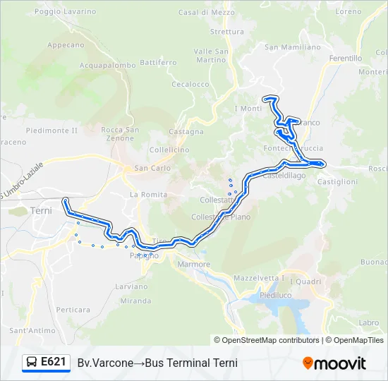 E621 Bus Line Map