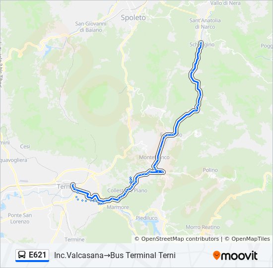 E621 bus Line Map