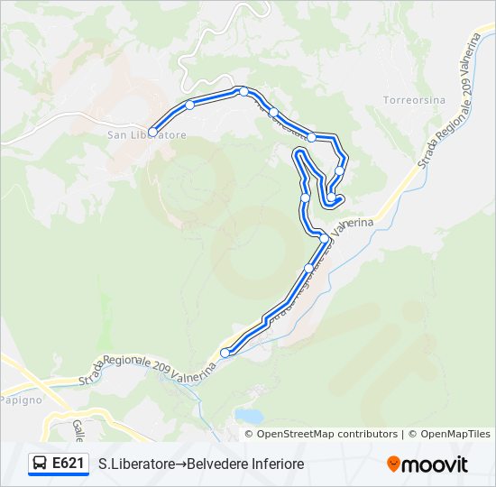 E621 bus Line Map