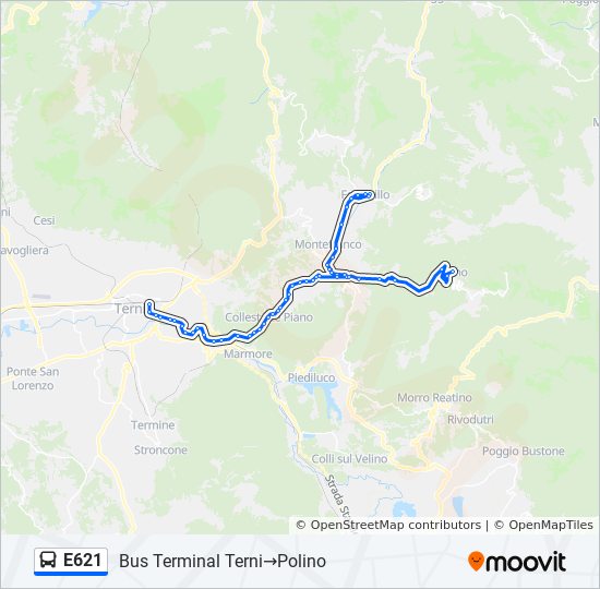 E621 bus Line Map