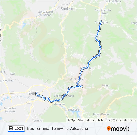 E621 bus Line Map