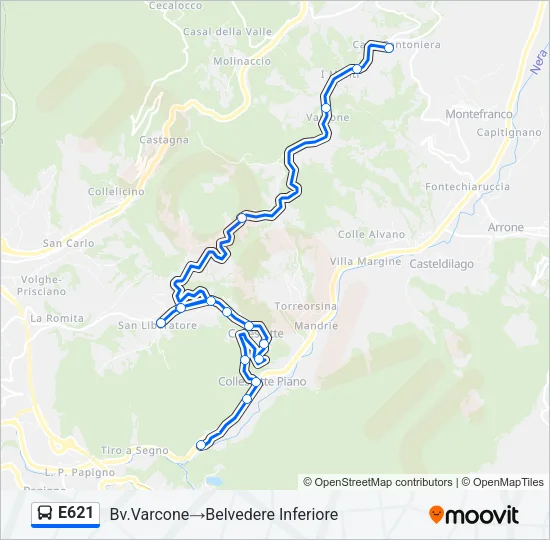 E621 Bus Line Map