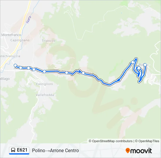 E621 Bus Line Map