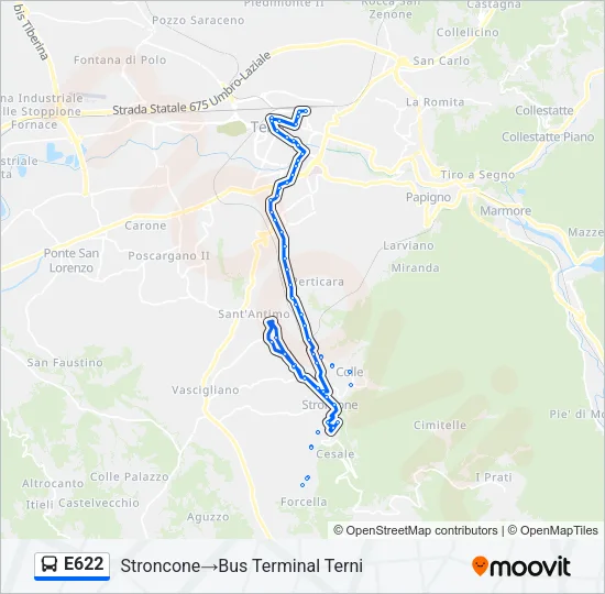E622 Bus Line Map