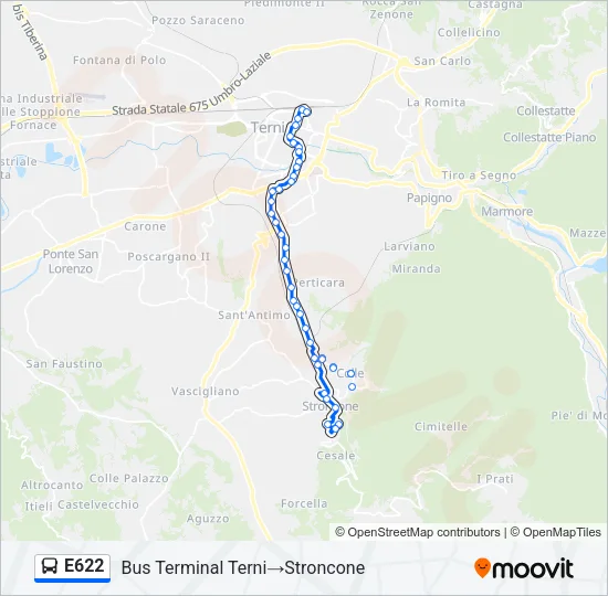 E622 Bus Line Map
