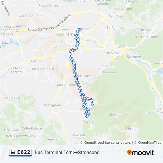 E622 bus Line Map