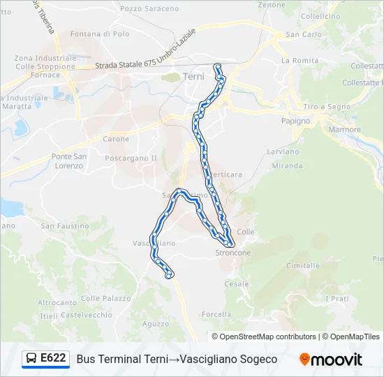 E622 Bus Line Map
