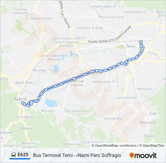 E625 Bus Line Map