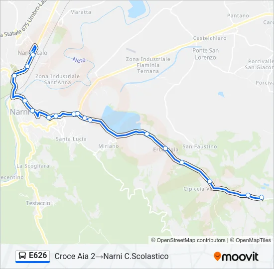 E626 Bus Line Map