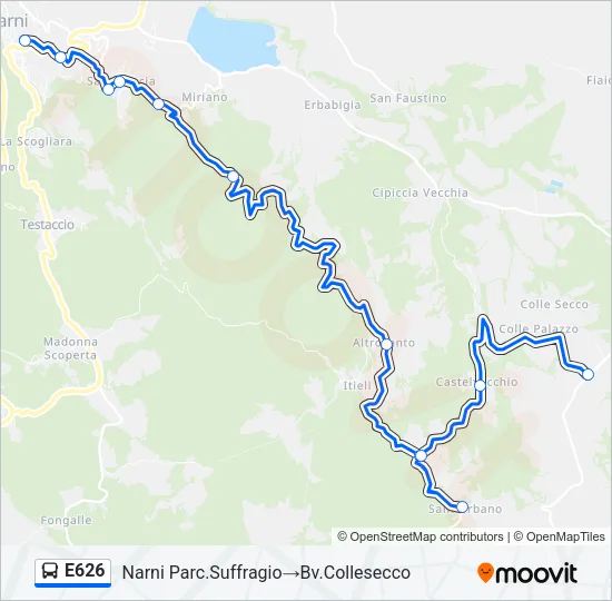 E626 Bus Line Map