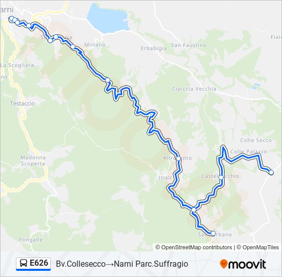 E626 bus Line Map