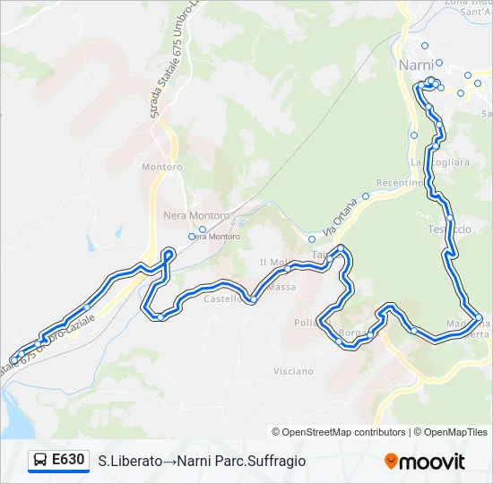 E630 Bus Line Map