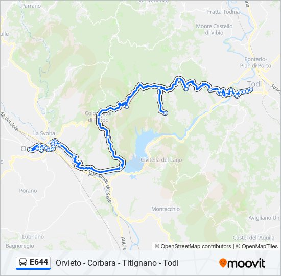 E644 bus Line Map